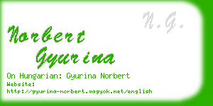 norbert gyurina business card